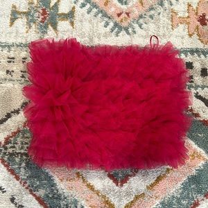 Zara pink knit strapless stop with tulle. Size S